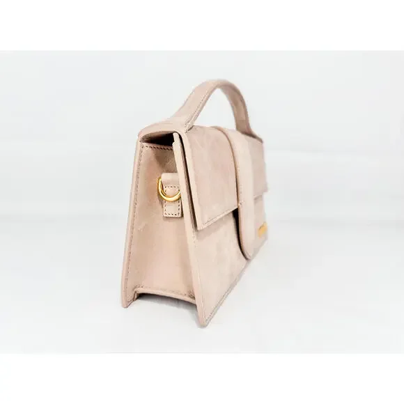 Jacquemus Le Grand Bambino Nubuck Leather Top Handle Bag Beige - Picture 3 of 9